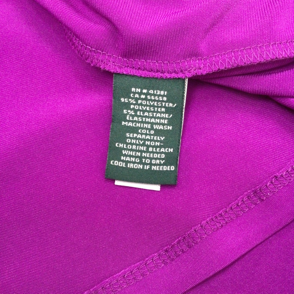 Lauren Ralph Lauren Womens Sleeveless Ruched Midi Bodycon Dress Purple Size 8 - Picture 4 of 10